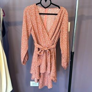 Mauve / Peachy long sleeve dress